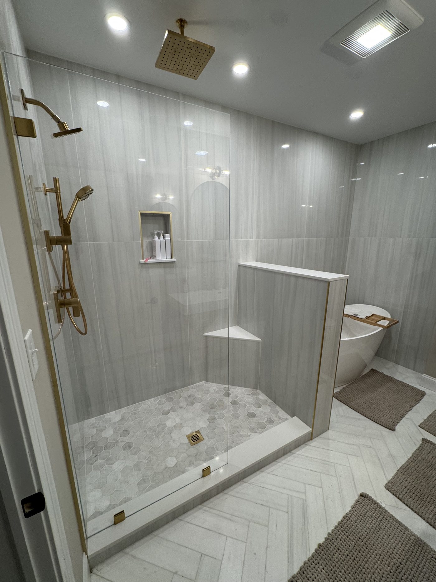 frameless shower door installation in Saugus MA — IDEAL Shower Doors